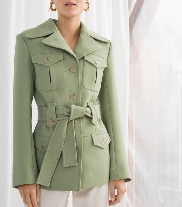 sage green and grey outfit
